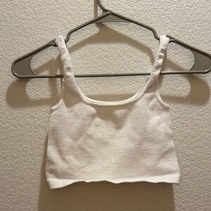 FP Movement by Free People Cream Ribbed Crop Top NWOT!